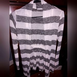 Black/white tie back cardigan